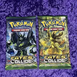 Lot (2) POKEMON XY FATES COLLIDE Sealed 10-Card BOOSTER PACKS (Zygarde Delphox) - Image 1