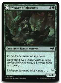 MTG Weaver of Blossoms FOIL C Innistrad: Crimson Vow 226 LP - Image 1