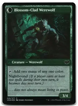 MTG Weaver of Blossoms FOIL C Innistrad: Crimson Vow 226 LP - Image 2