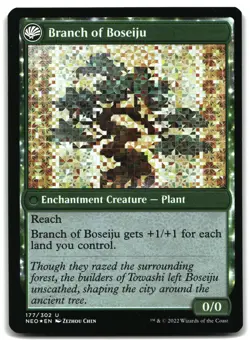 MTG Boseiju Reaches Skyward FOIL U Kamigawa: Neon Dynasty 177 LP - Image 2
