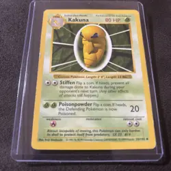 Pokemon - Kakuna - Base Set Shadowless 33/102 - Uncommon - LP - Image 1