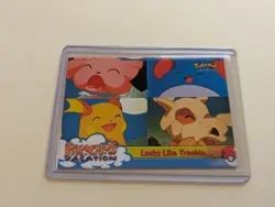 1999 Topps Pokemon looks Like Trouble Card #44 Blue Logo - Image 1