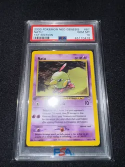 2000 Pokemon Neo Genesis 1st Edition #67 Natu PSA 10 Gem Mint - Image 1