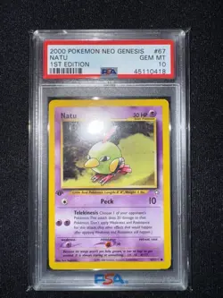 2000 Pokemon Neo Genesis 1st Edition #67 Natu PSA 10 Gem Mint - Image 2