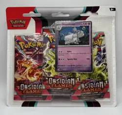 Scarlet and Violet Obsidian Flames 3 Pack Blister Pokemon TCG Factory Sealed - Image 1