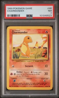 CHARMANDER - PSA 7 - 1999 POKEMON BASE SET UNLIMITED #46 - Image 1