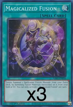 3X Yugioh Magicalized Fusion RA01-EN058 Secret Rare 1st Edition NM - Image 1