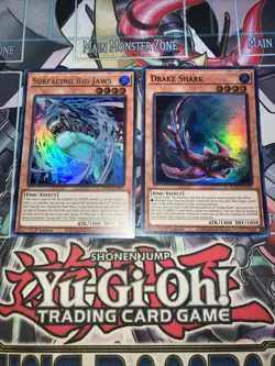 Surfacing Big Jaws Ultra Rare 1st Edition ROTA-EN001 Yugioh + Drake Shark - Image 1