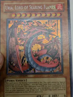 Yugioh - Uria, Lord of Searing Flames - CT03-EN005 - Secret Rare - Limited -LP - Image 3