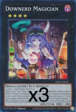 3X Yugioh Downerd Magician RA01-EN035 Secret Rare 1st Edition NM - Image 1