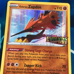 Galarian Zapdos - SWSH124 - Prerelease Black Star Promo Rare - Pokemon Card - NM - Image 2