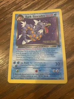 Pokemon Card Holo Dark Gyarados Prerelease 8/82 - Vintage WOTC - Image 1