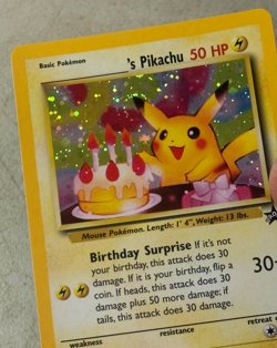 Birthday Pikachu #24 / Holo / 2000 / Pokemon / Promo SWIRL Card NM+ Condition - Image 2