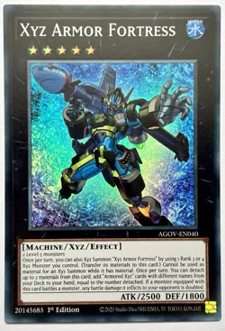 AGOV-EN040 Xyz Armor Fortress - Super Rare 1st Edition Near Mint YuGiOh Card - Image 1