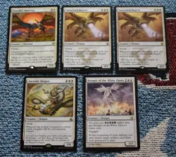 MTG 5x Rare White Rare Sunscorch Regent, Ancestor Dragon Kinjalli's Sunwing + - Image 1