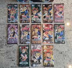 Yu-Gi-Oh Lot of 13 Different Vintage Japanese Sealed Booster Packs + Case - Image 2