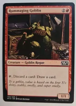 MTG Magic The Gathering Card Rummaging Goblin Creature Goblin Rogue Red M15 - Image 1