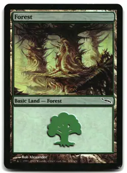 MTG Forest () FOIL L Mirrodin 304 MP - Image 1