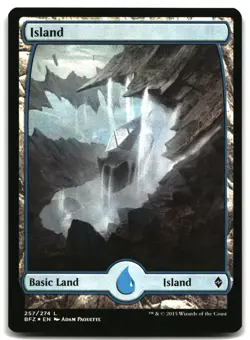 MTG Island () - Full Art FOIL L Battle for Zendikar 257 MP - Image 1