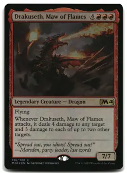 MTG Drakuseth, Maw of Flames FOIL R Core Set 2020 136 MP - Image 1