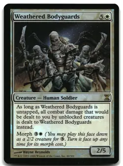 MTG Weathered Bodyguards FOIL R Time Spiral 46 MP - Image 1