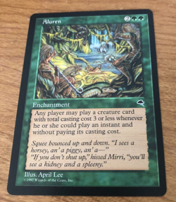 Vintage 1997 MTG Tempest Aluren Card Near Mint - Image 1
