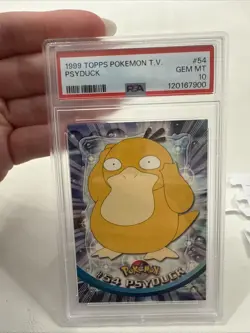 1999 Topps Pokemon TV Psyduck Foil #54 PSA 10 Low Pop - Image 1