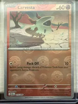 Larvesta Poke Ball Pattern 015/086 Sv: Black Bolt Holo Pokemon TCG Holo NM - Image 4