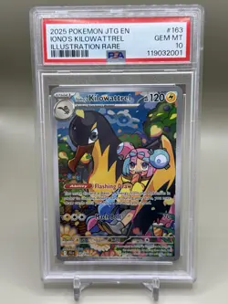 2025 Pokemon Journey Together #163 Kilowattrel Illustration Rare PSA 10 Gem Mint - Image 1