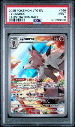 LYCANROC #166 PSA 9 • 2025 POKEMON JTG EN-JOURNEY TOGETHER ILLUSTRATION RARE - Image 1