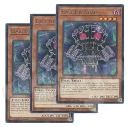 Yugioh - Edge Imp Chain x 3 - 1st Edition Rare NM - Plus Free Holo - Image 1