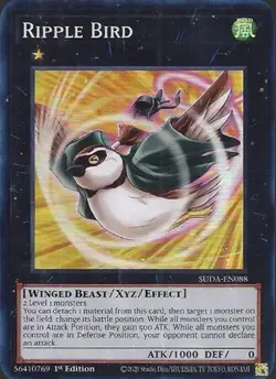 Yugioh! Ripple Bird - SUDA-EN088 - Super Rare - 1st Edition Near Mint, English - Image 1
