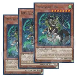 Yugioh - Dracotail Pan x 3 - 1st Edition Rare NM - Plus Free Holo - Image 1