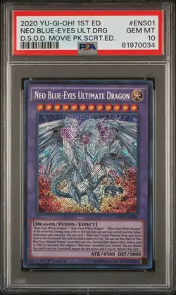 Neo Blue-Eyes Ultimate Dragon Yugioh 2020 MVP1-ENS01 Secret Rare 1st PSA 10 - Image 1