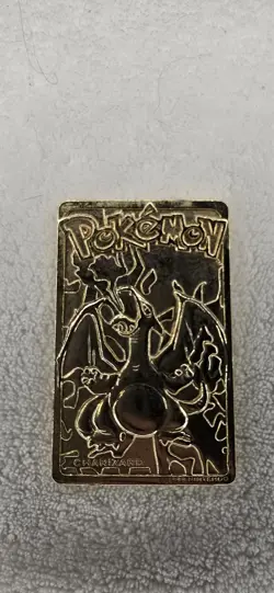 Charizard 23K Plated Pokemon Vintage 1999 Burger King Metal Card Collectible - Image 1