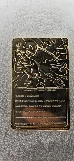 Charizard 23K Plated Pokemon Vintage 1999 Burger King Metal Card Collectible - Image 2
