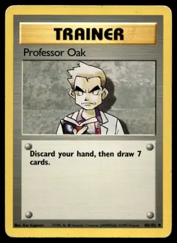 Professor Oak 88/102 Pokemon Card Base Set Uncommon Trainer Lightly Played OQ - Image 1