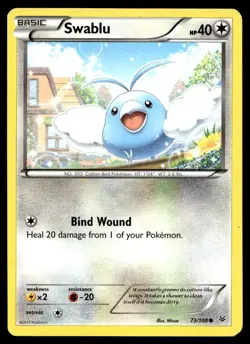 Swablu 73/108 Pokemon Card Roaring Skies Common 40 HP Lightly Played C14 - Image 1