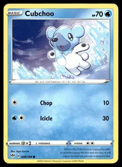 Cubchoo 48/189 Pokemon Card Darkness Ablaze Common 70 HP Lightly Played OL - Image 1