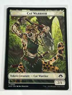 Cat Warrior 5 Token Card MTG Modern Horizons 3 2024 Mint - 9.0 + Non Foil - Image 2