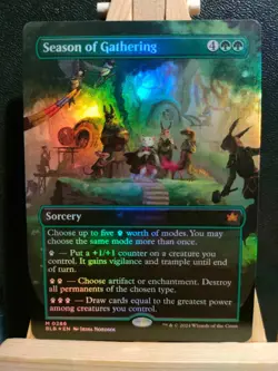 Season of Gathering FOIL Borderless - Bloomburrow - Mythic - NM (See pics) MTG - Image 1