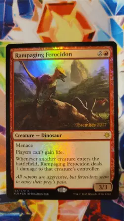 MTG Rampaging Ferocidon Pre-release foil- Ixalan NM - Image 1