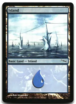 MTG Island () FOIL L Mirrodin 292 MP - Image 1