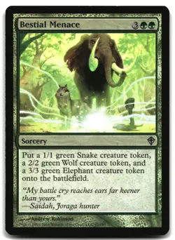 MTG Bestial Menace FOIL U Worldwake 97 MP - Image 1