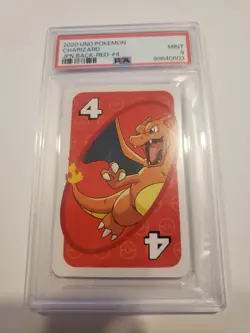 2020 UNO POKEMON JAPANESE BACK-RED-#4 CHARIZARD PSA 9 - Image 1