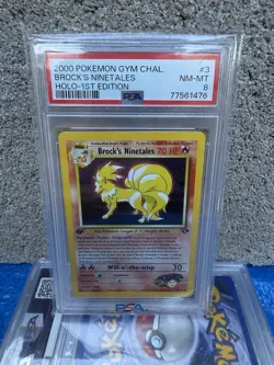 2000 POKEMON GYM CHALLENGE HOLO-1ST EDITION #3 BROCK'S NINETALES PSA 8 - Image 1