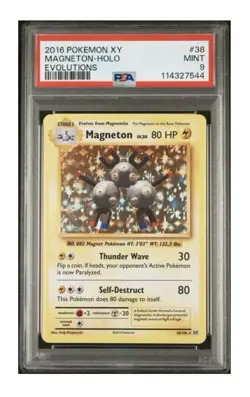 Pokemon XY Evolutions - MAGNETON 38/108 - Holo Rare - PSA 9 - Image 1