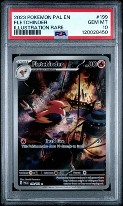 2023 POKEMON PAL EN-PALDEA EVOLVED ILLUSTRATION RARE #199 FLETCHINDER PSA 10 - Image 1