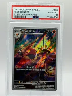 2023 POKEMON PAL EN-PALDEA EVOLVED ILLUSTRATION RARE #199 FLETCHINDER PSA 10 - Image 1