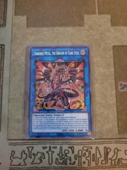 YUGIOH DARKNESS METAL THE DRAGON OF DARK STEEL BLAR-EN047 SECRET 1ST ED NM - Image 1